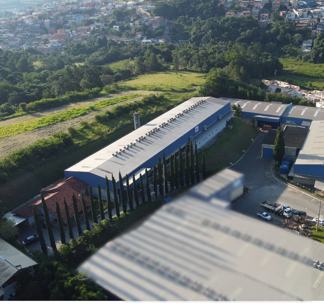Fábrica Wellpack, vista aérea da produção